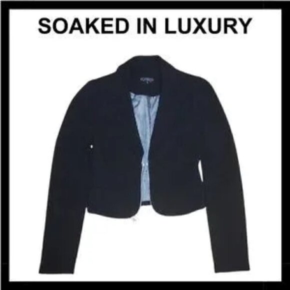 SOAKED IN LUXURY Black puff sleeve front zipper edgy cropped blazer - Picture 1 of 14